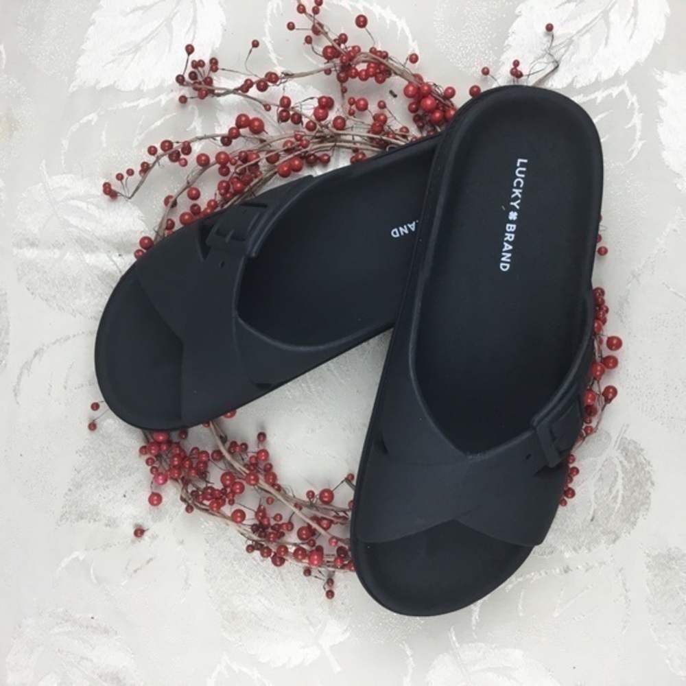 NEW LUCKY BRAND Waterproof LK-ROSELEEN Black Sandals Size 9